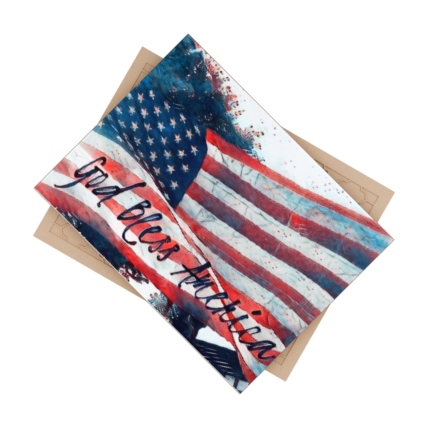 God Bless America Ceramic Photo Tile, American Flag Home Decor, Rustic Wall Art, Patriotic Gift, 4th of July Decoration