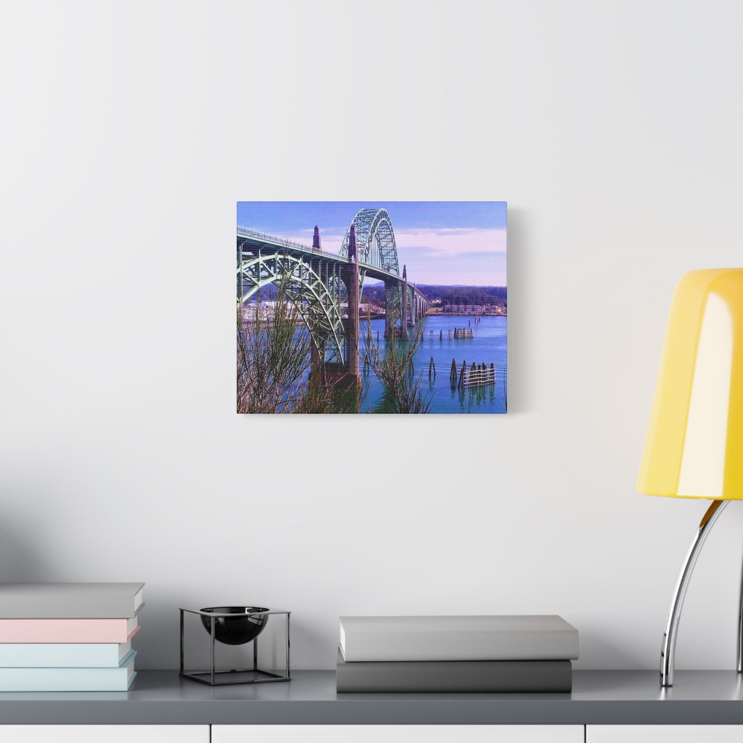Gateway Over Still Waters - Coastal Bridge Matte Canvas Print, Stretched, 1.25"