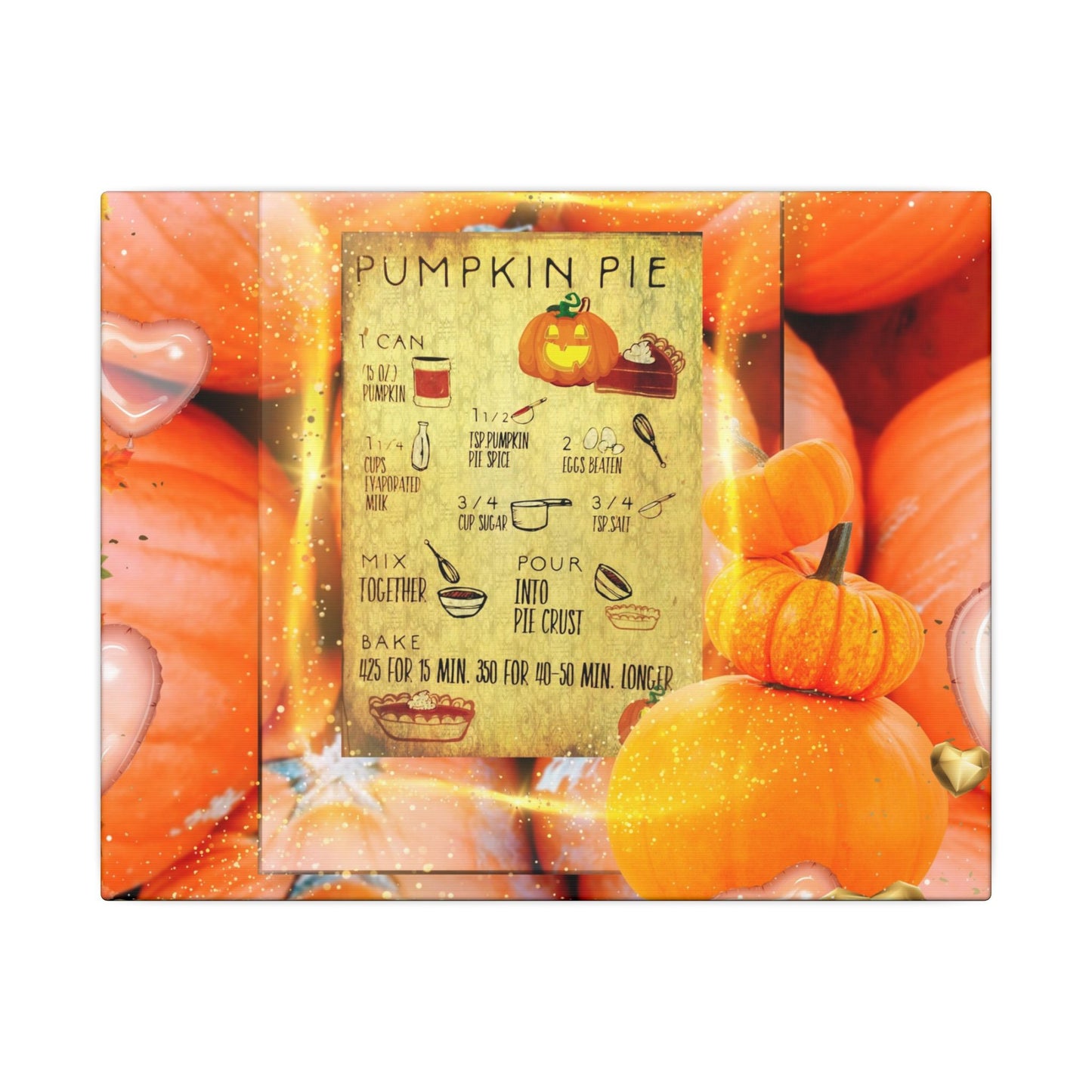 Pumpkin Pie Recipe Canvas Art