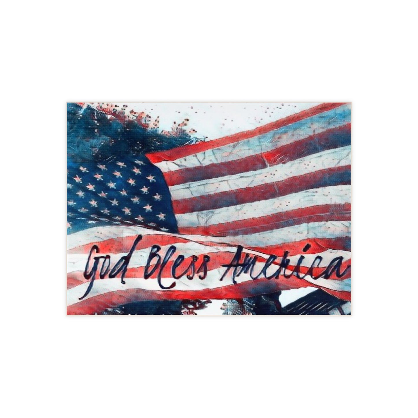 God Bless America Ceramic Photo Tile, American Flag Home Decor, Rustic Wall Art, Patriotic Gift, 4th of July Decoration