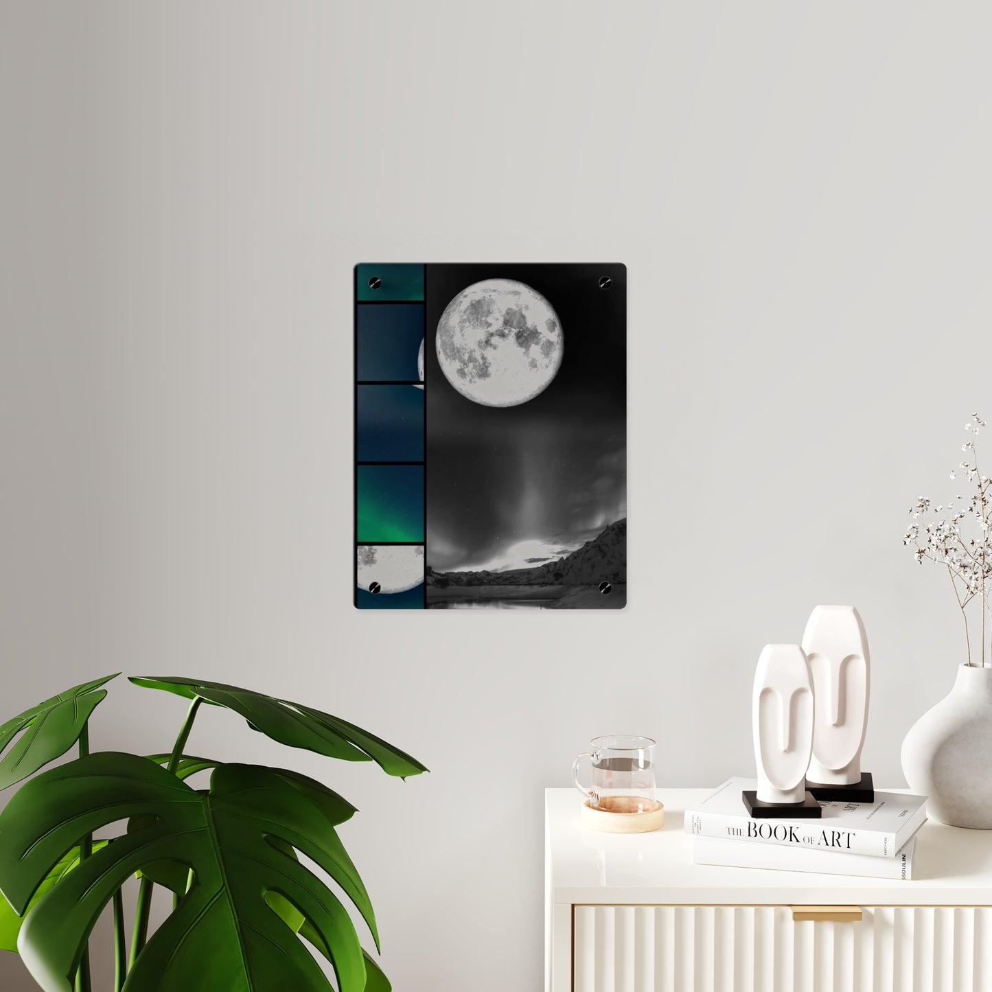 Elegantly Ethereal Moon Acrylic Wall Art Panels