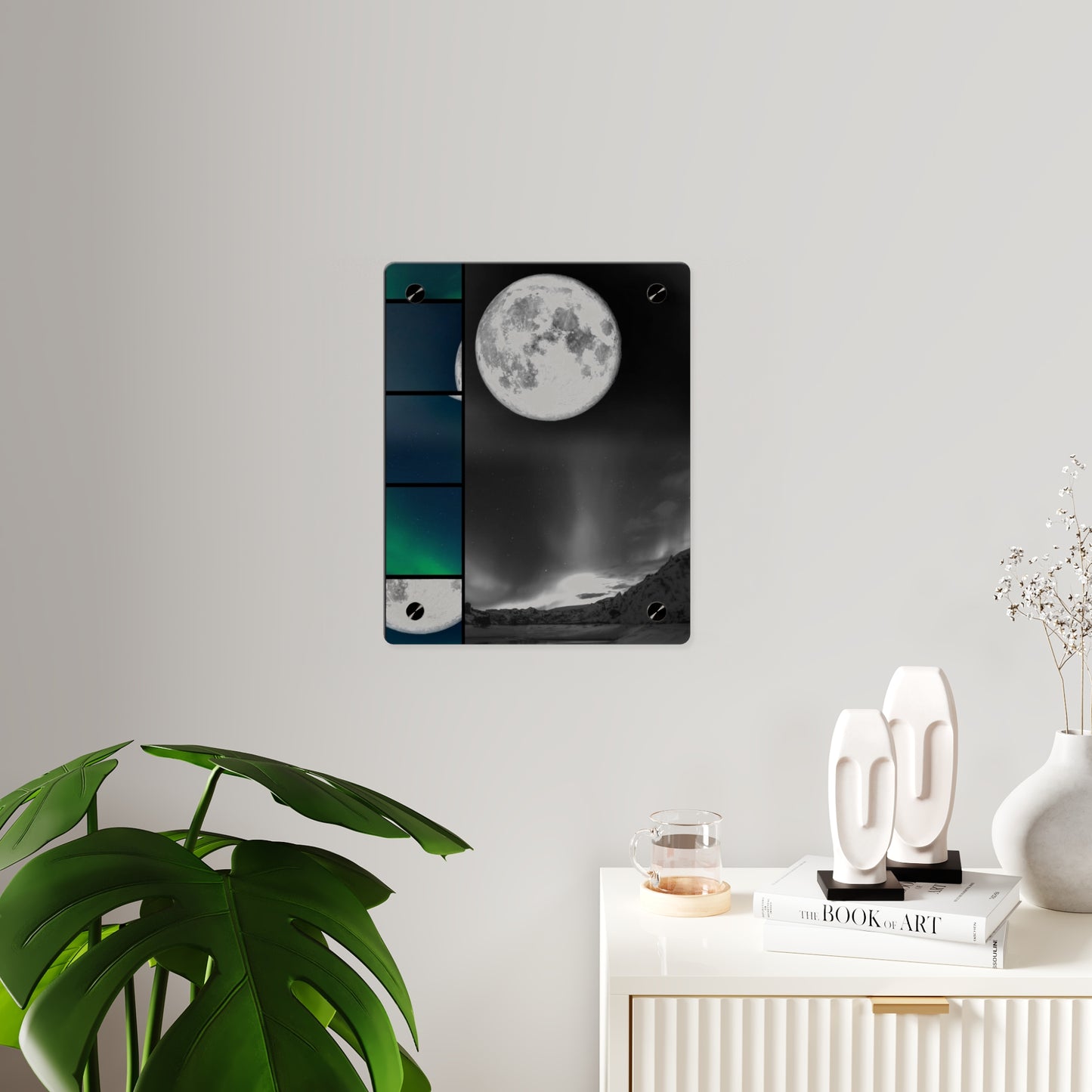 Elegantly Ethereal Moon Acrylic Wall Art Panels