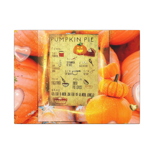 Pumpkin Pie Recipe Canvas Art