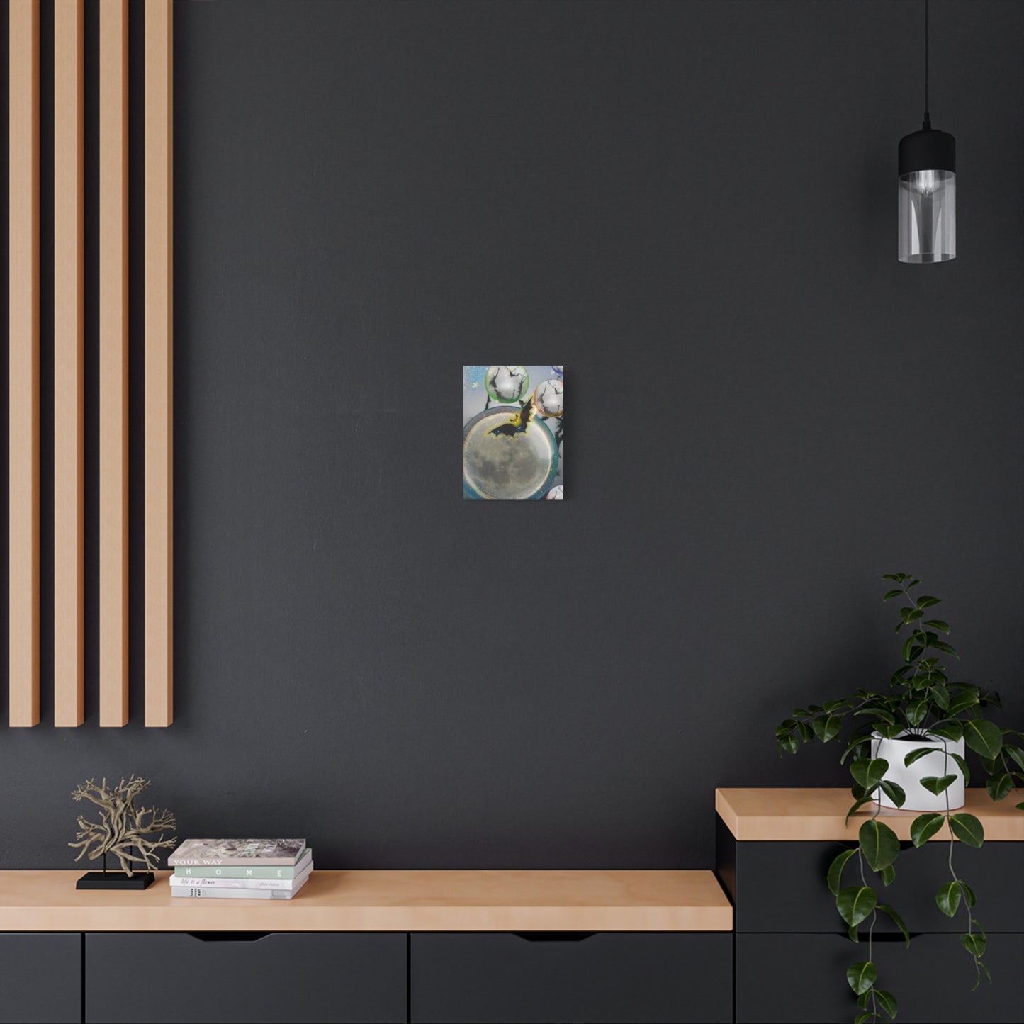 Bats Over the Moon- Halloween Matte Canvas Print