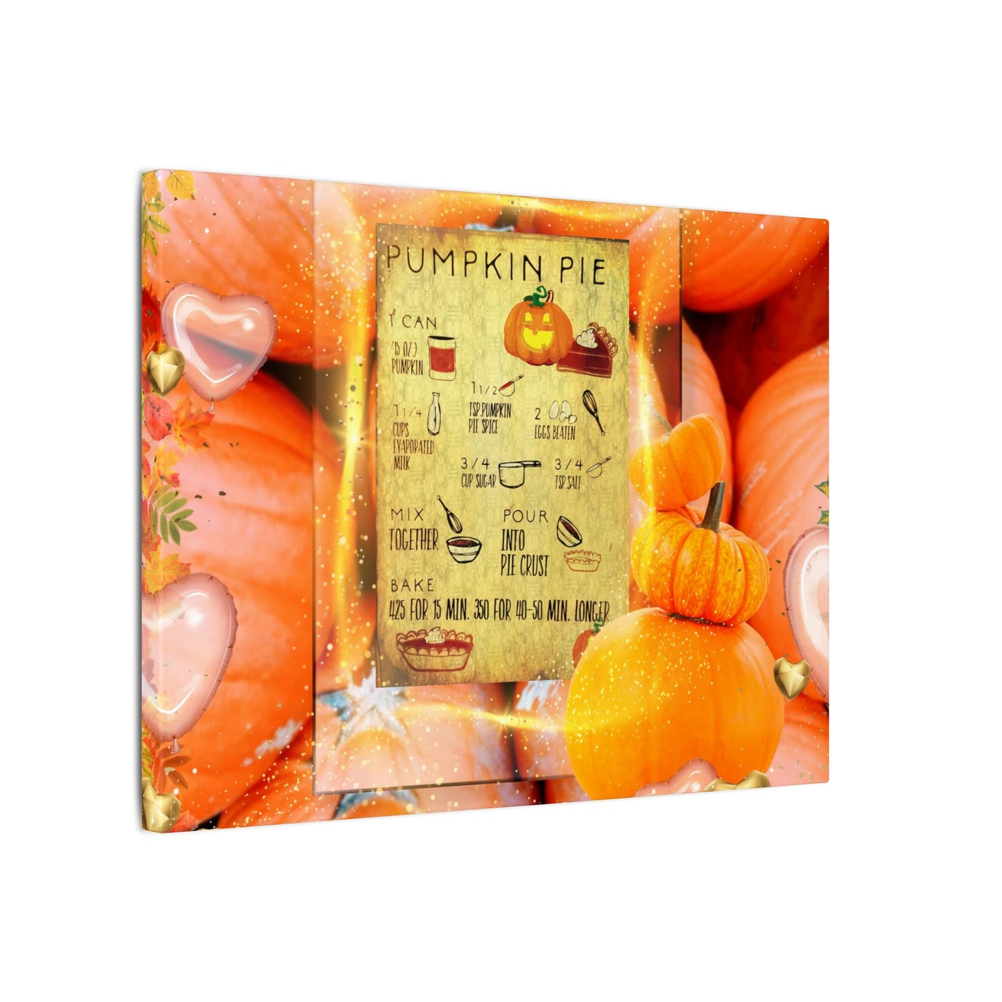Pumpkin Pie Recipe Canvas Art