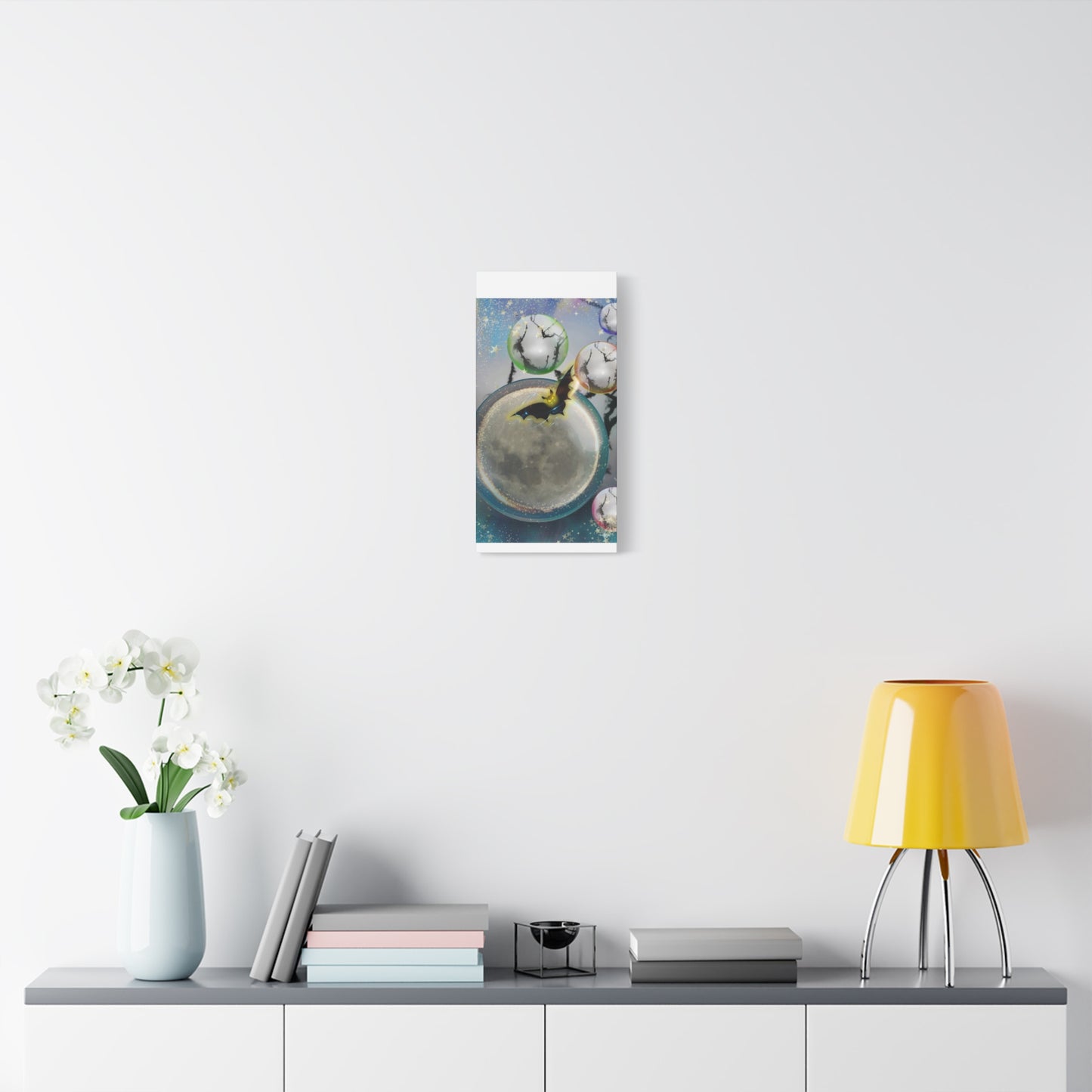 Bats Over the Moon- Halloween Matte Canvas Print