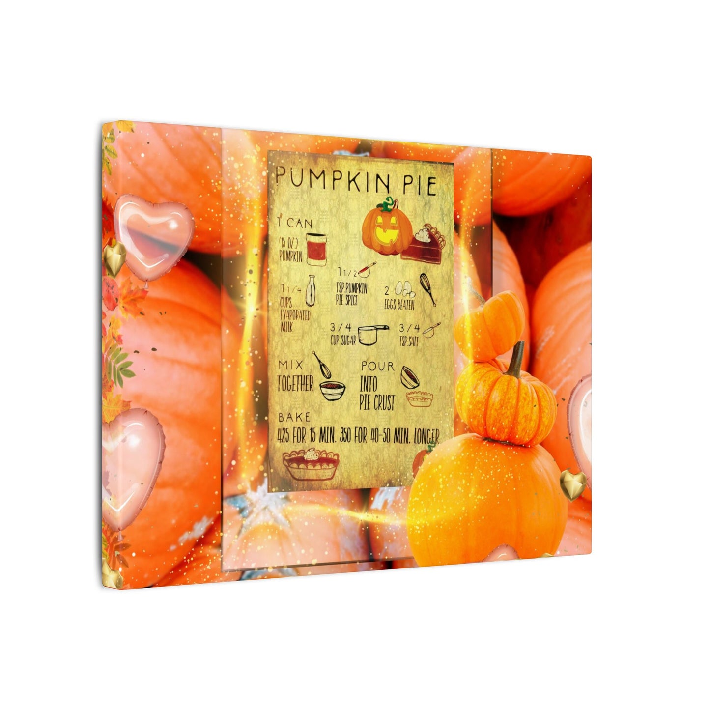 Pumpkin Pie Recipe Canvas Art