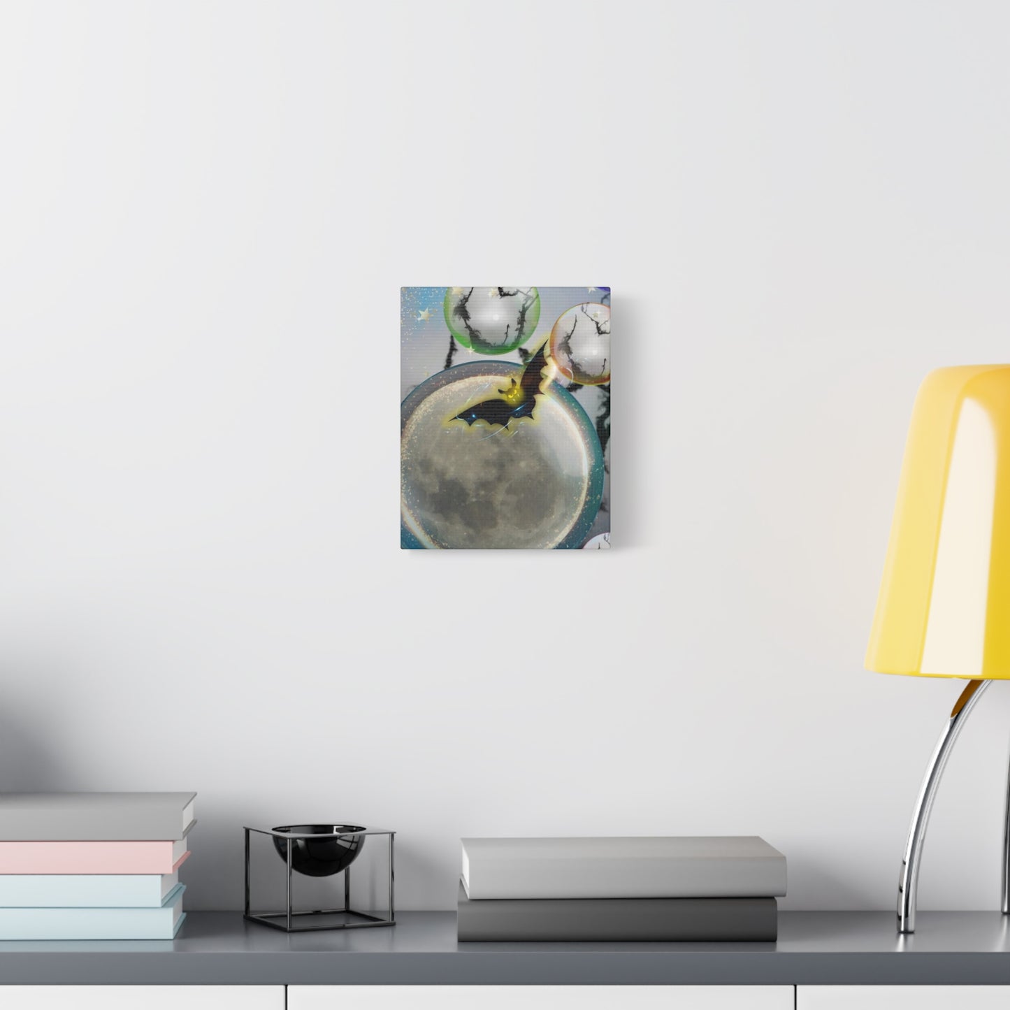 Bats Over the Moon- Halloween Matte Canvas Print