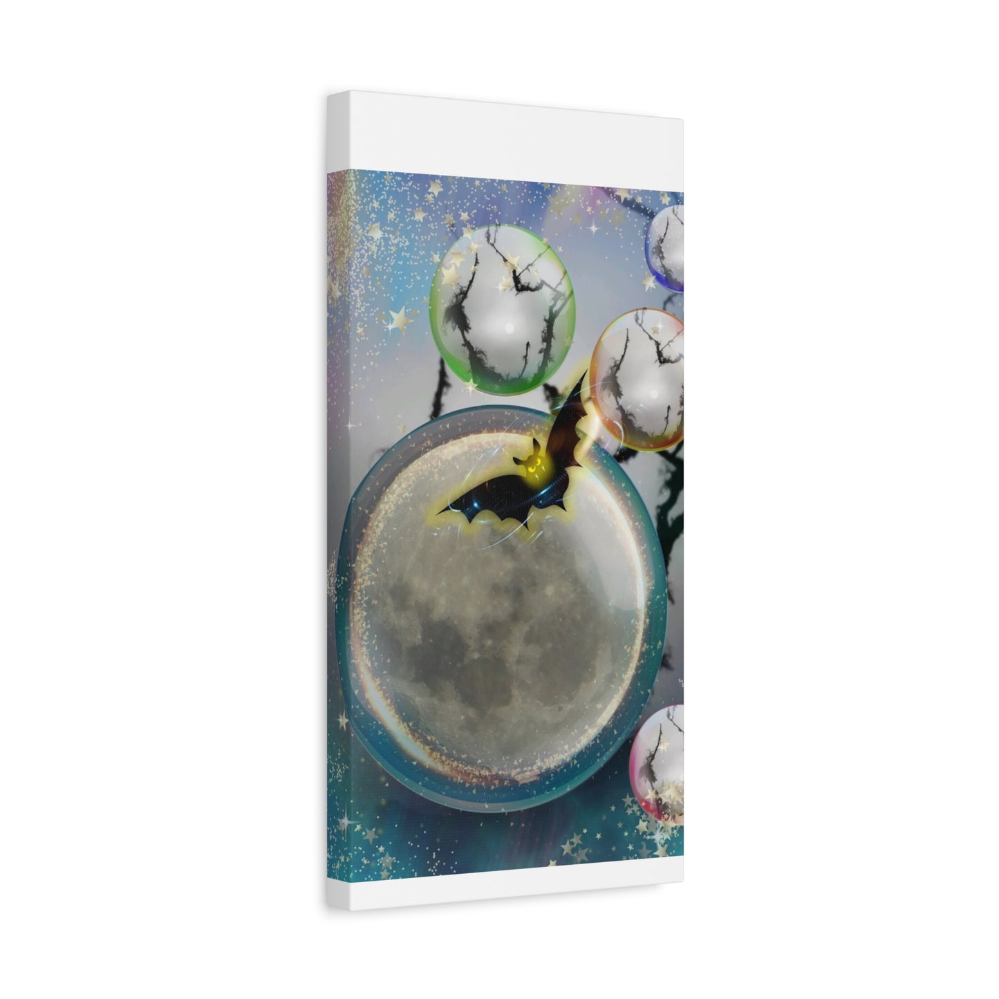 Bats Over the Moon- Halloween Matte Canvas Print