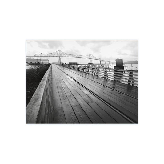 The Historic Megler Bridge in Black & White Ceramic Photo