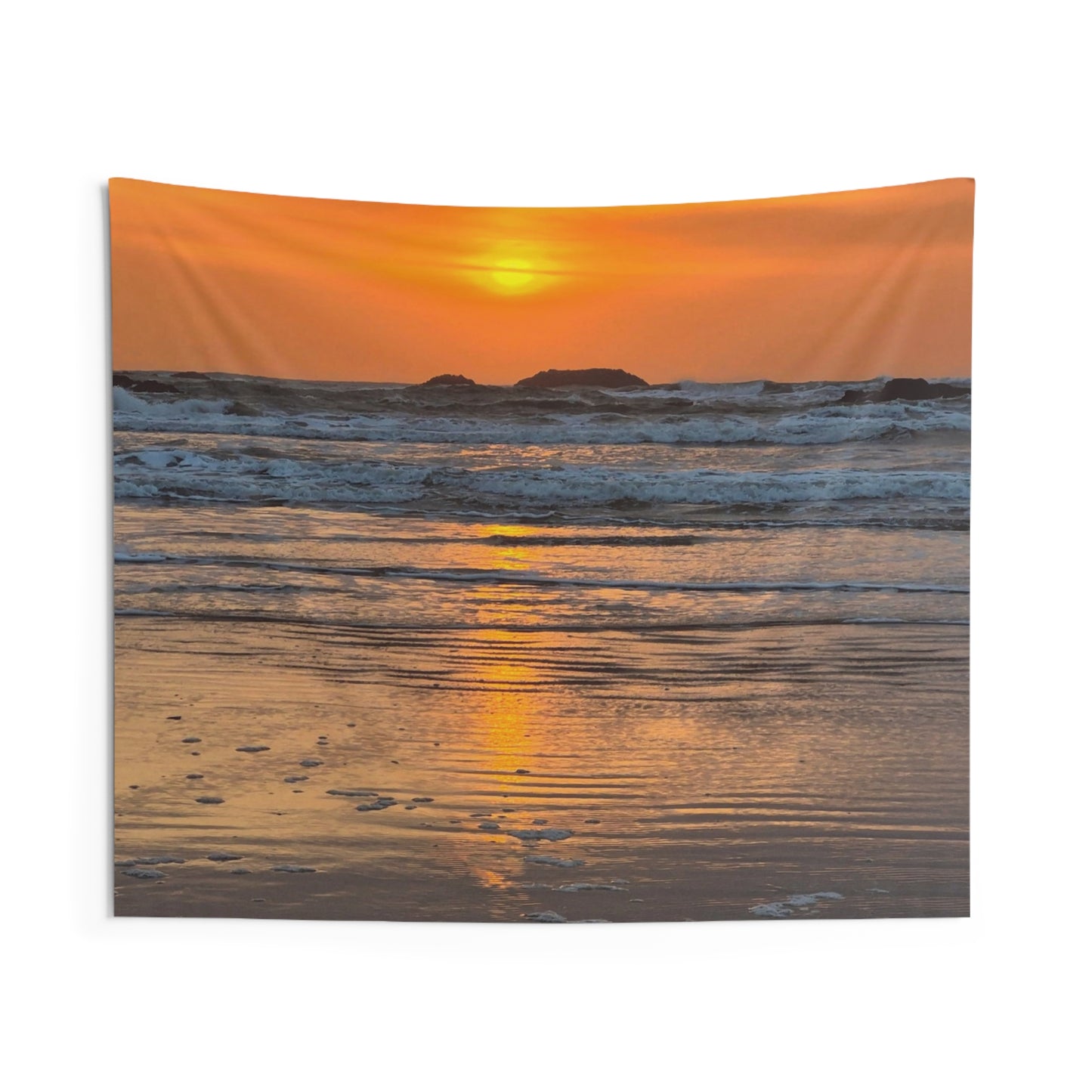 Sunset Beach Wall Tapestry | Ocean Decor, Bohemian Home, Living Room Wall Art, Beach Lover Gift, Relaxing Atmosphere