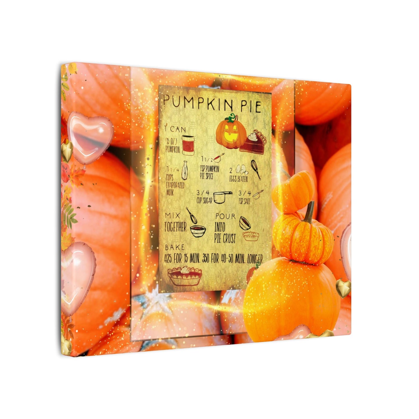 Pumpkin Pie Recipe Canvas Art