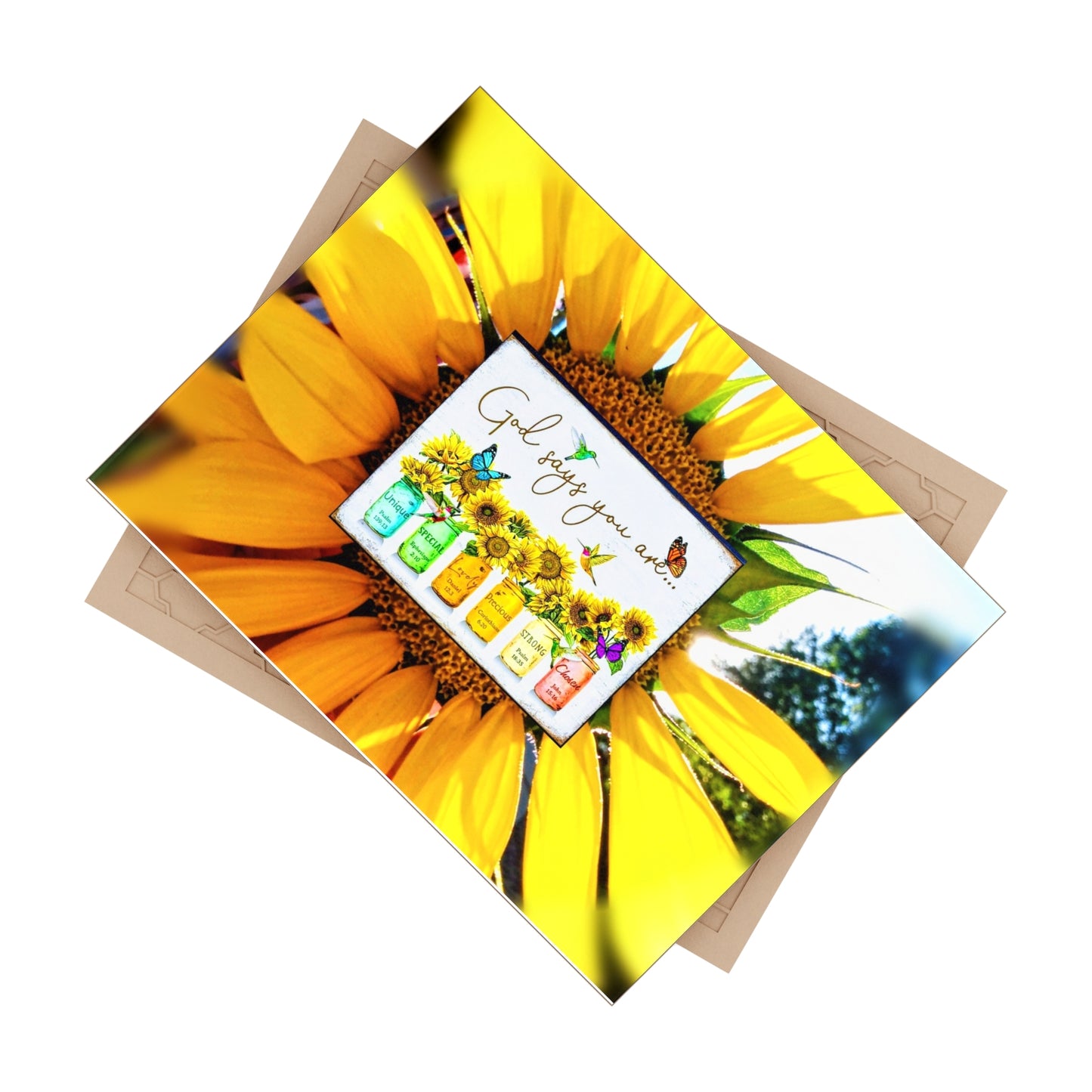 "God Says You Are" Ceramic Photo Tile with bible verses