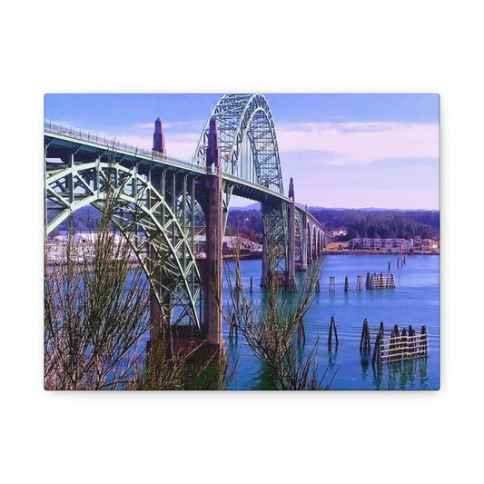 Gateway Over Still Waters - Coastal Bridge Matte Canvas Print, Stretched, 1.25"
