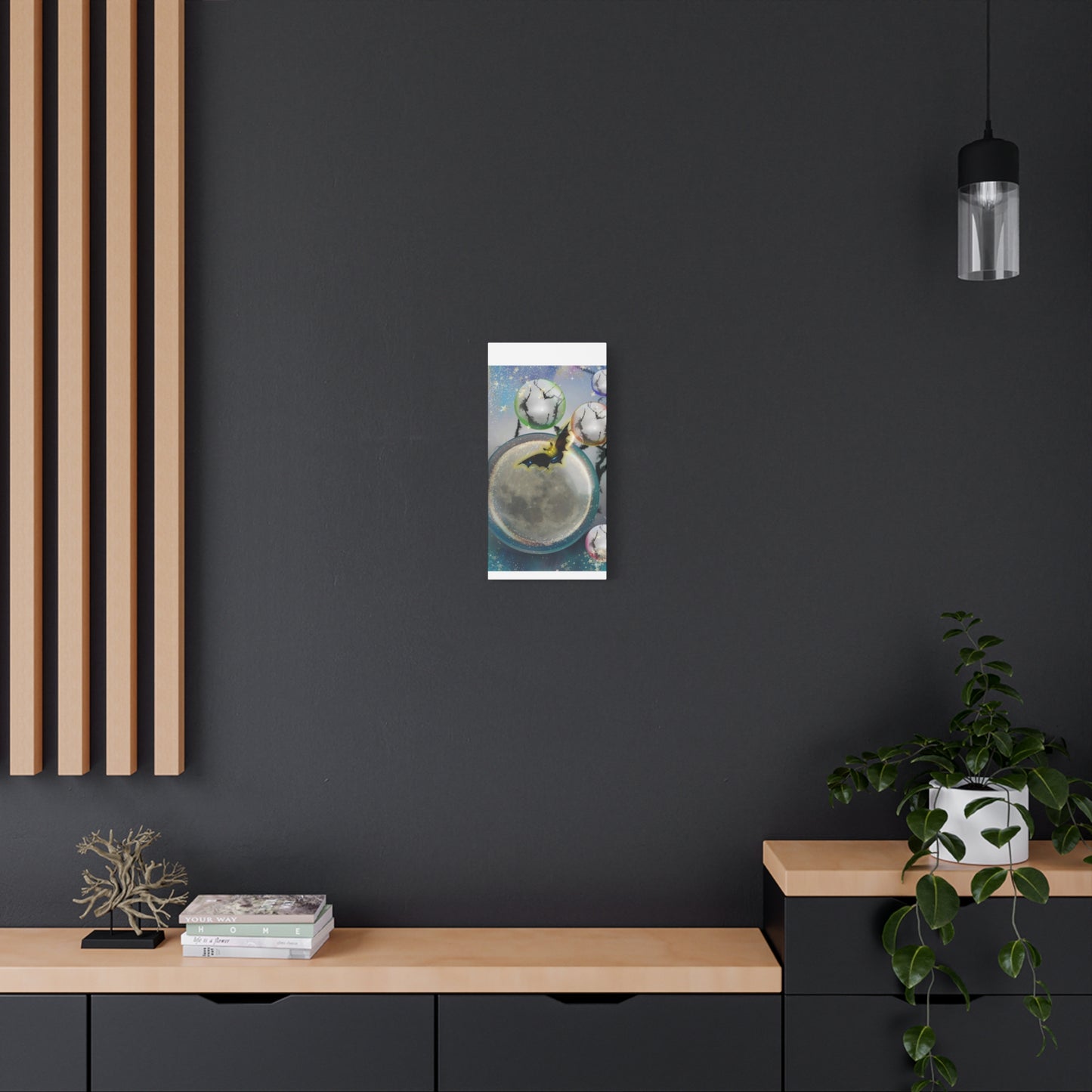 Bats Over the Moon- Halloween Matte Canvas Print