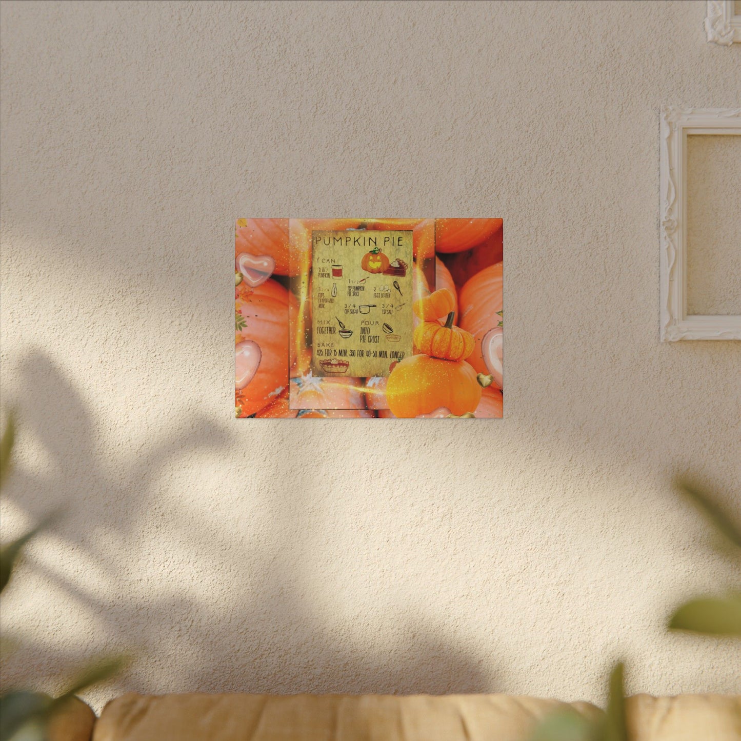 Pumpkin Pie Recipe Canvas Art