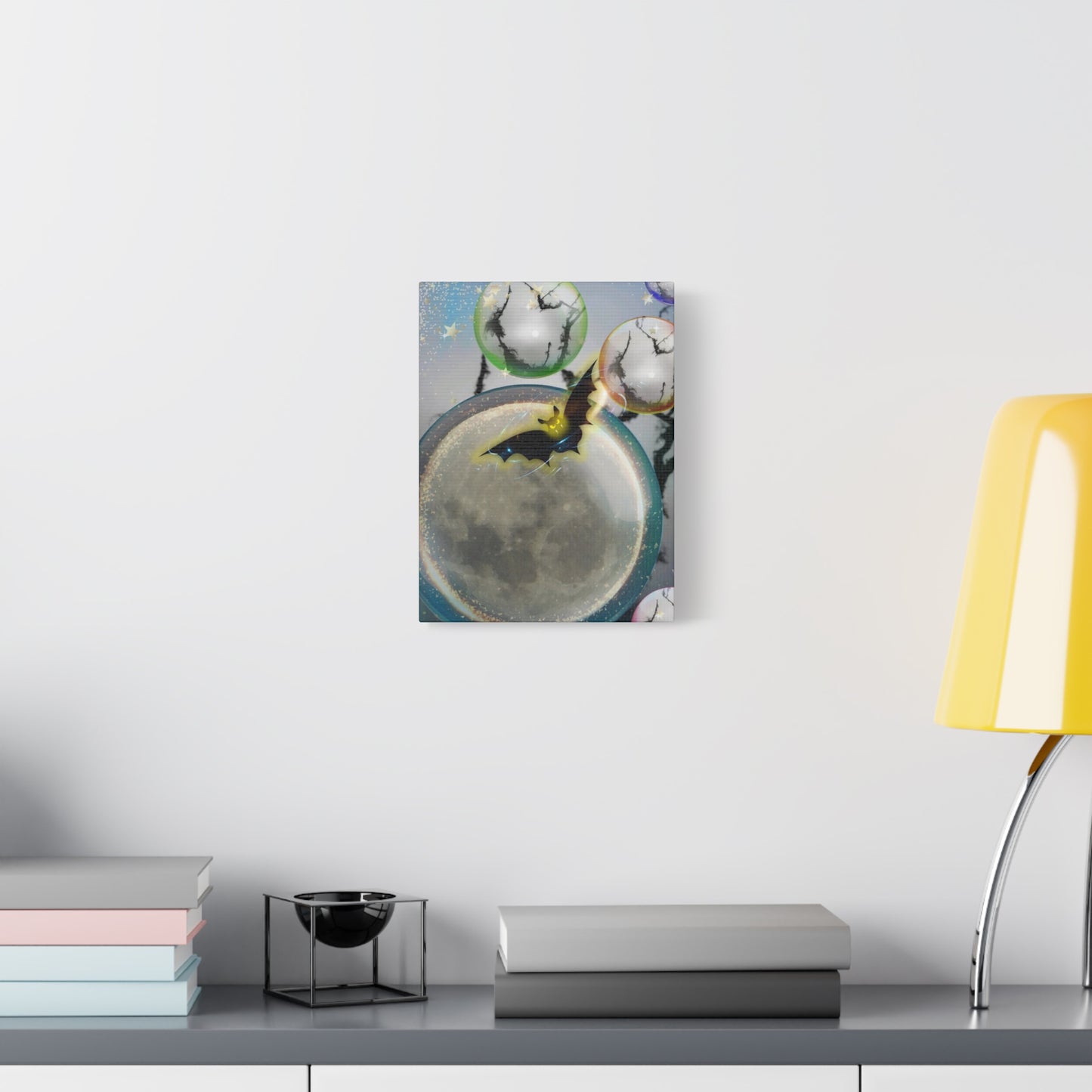 Bats Over the Moon- Halloween Matte Canvas Print