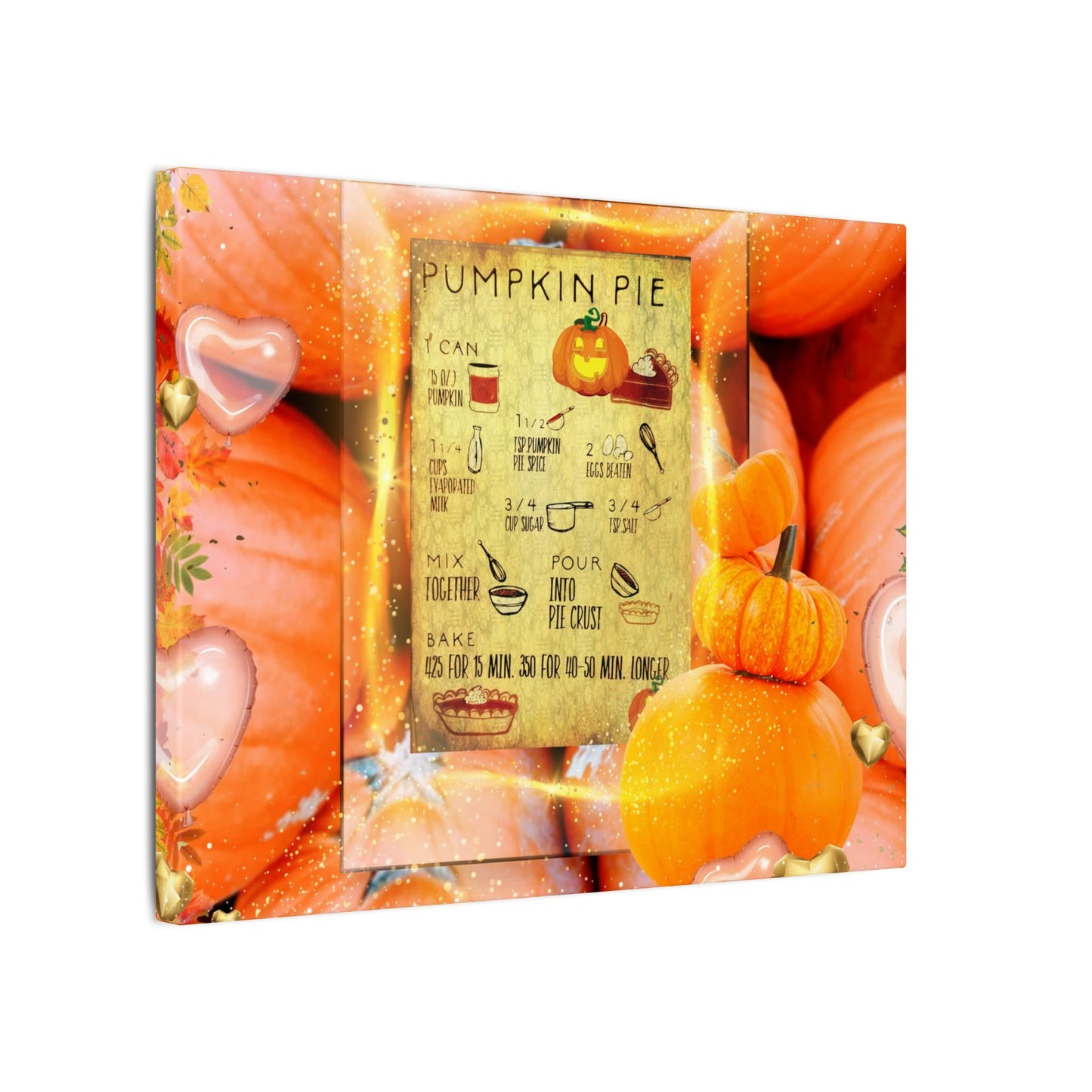 Pumpkin Pie Recipe Canvas Art