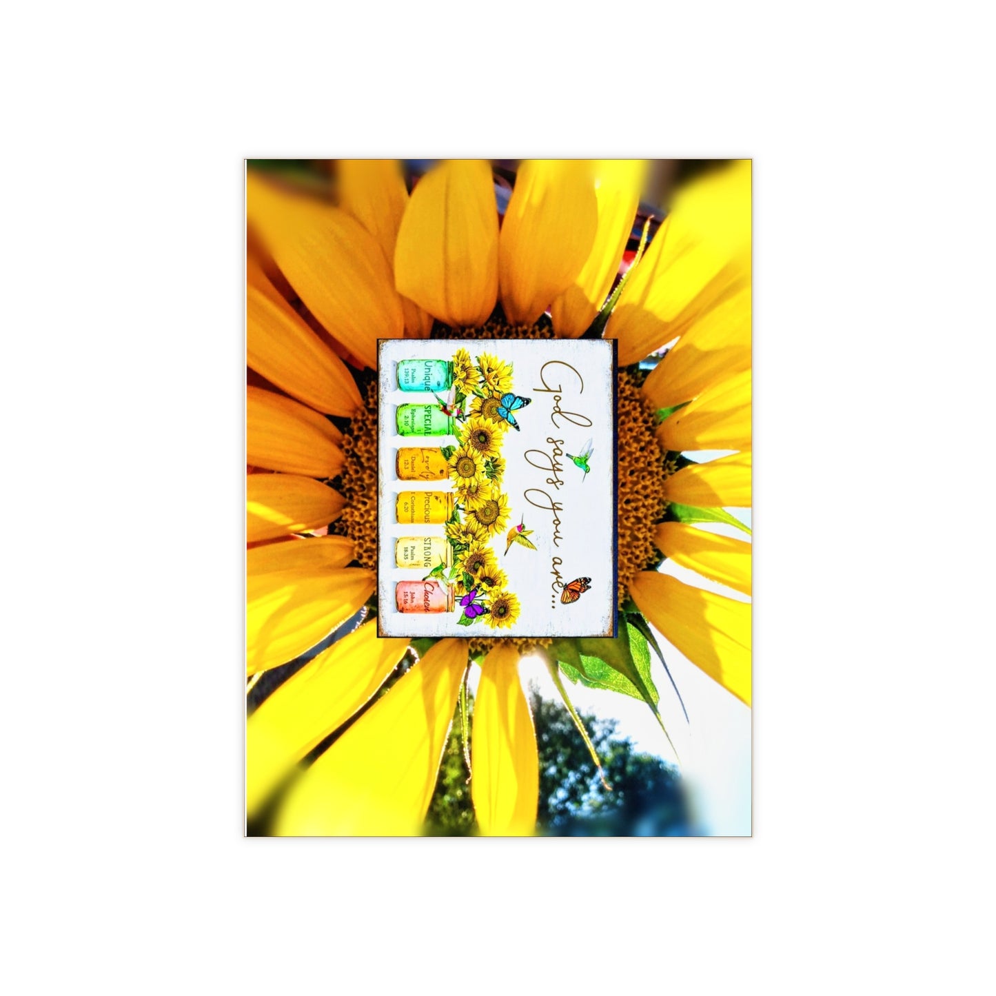"God Says You Are" Ceramic Photo Tile with bible verses