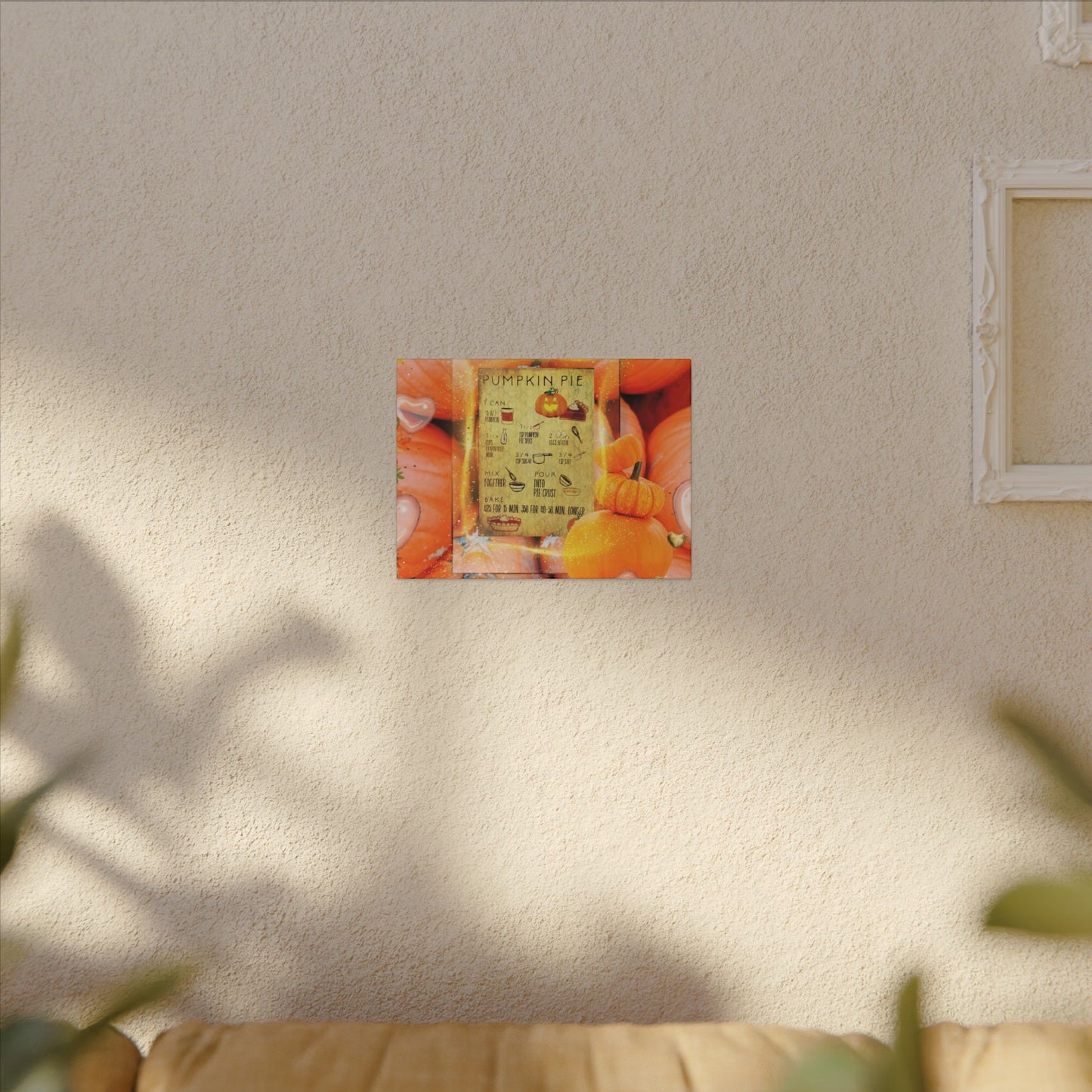 Pumpkin Pie Recipe Canvas Art