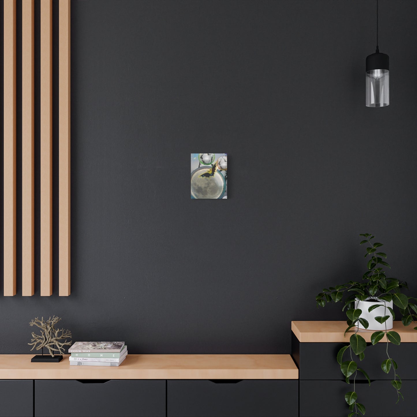 Bats Over the Moon- Halloween Matte Canvas Print