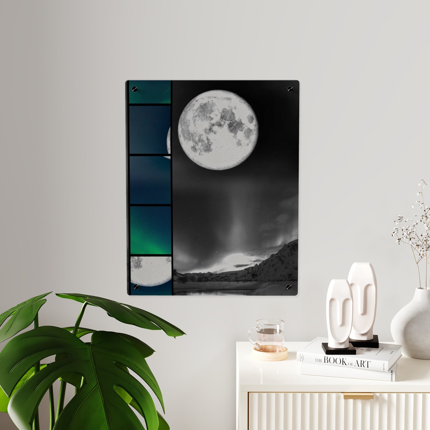 Elegantly Ethereal Moon Acrylic Wall Art Panels