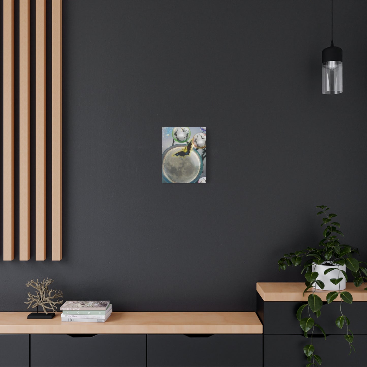 Bats Over the Moon- Halloween Matte Canvas Print