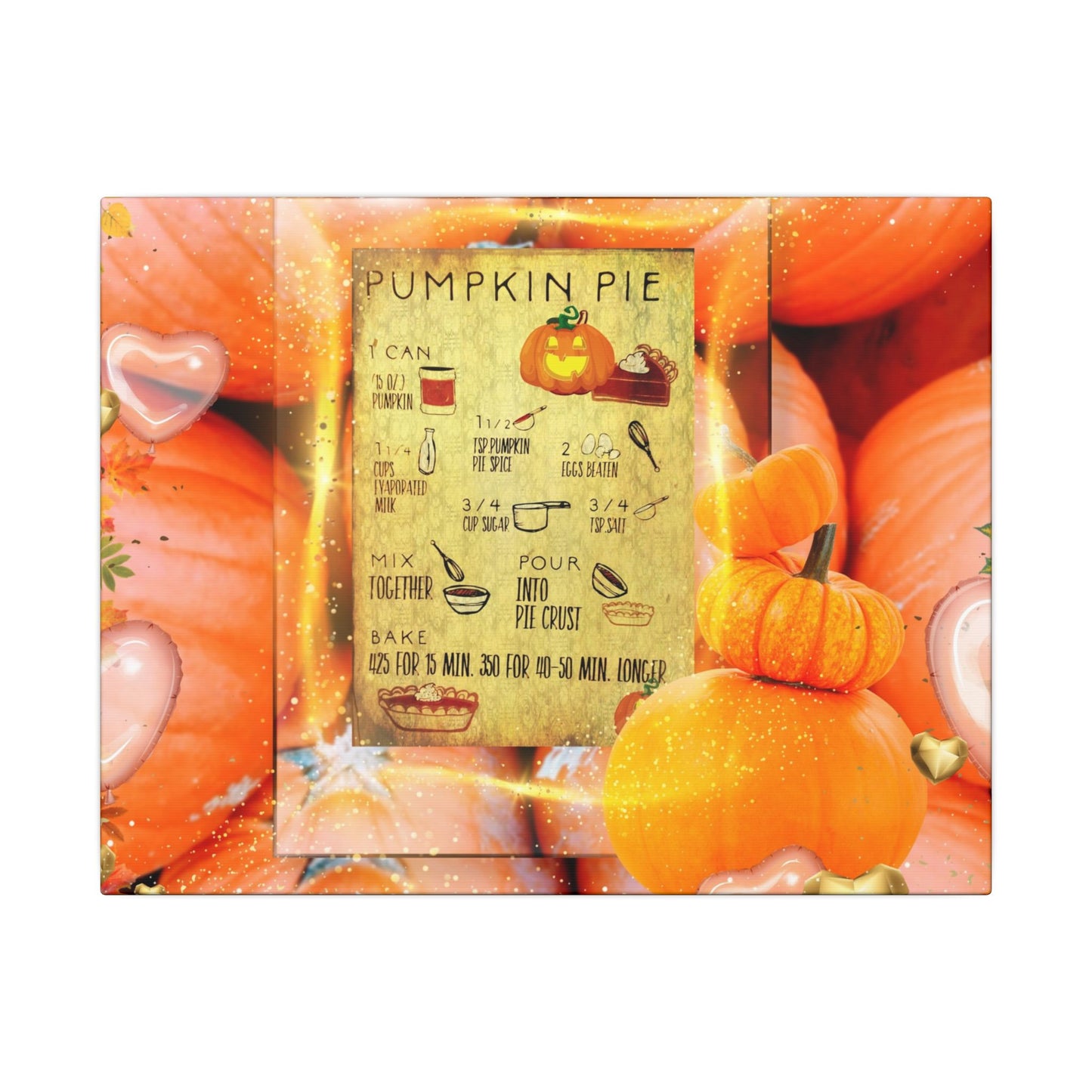 Pumpkin Pie Recipe Canvas Art