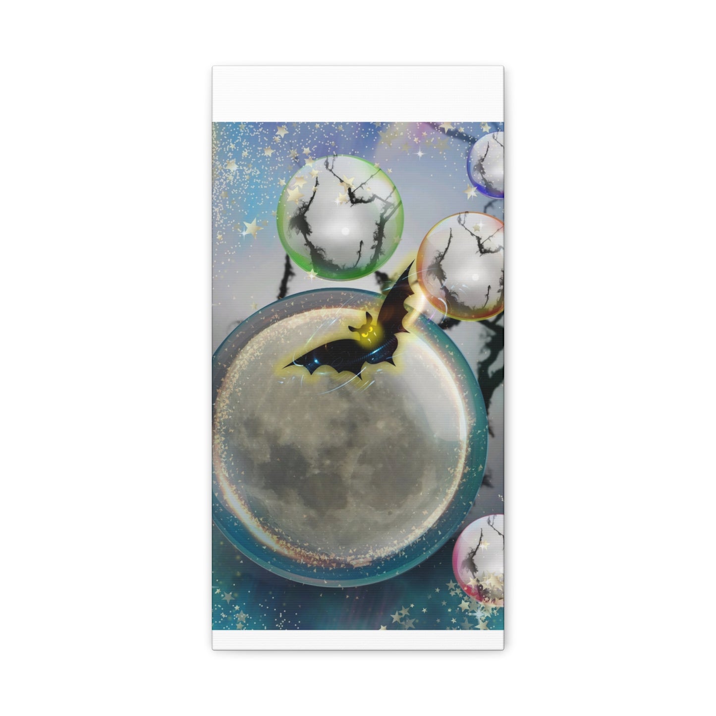Bats Over the Moon- Halloween Matte Canvas Print