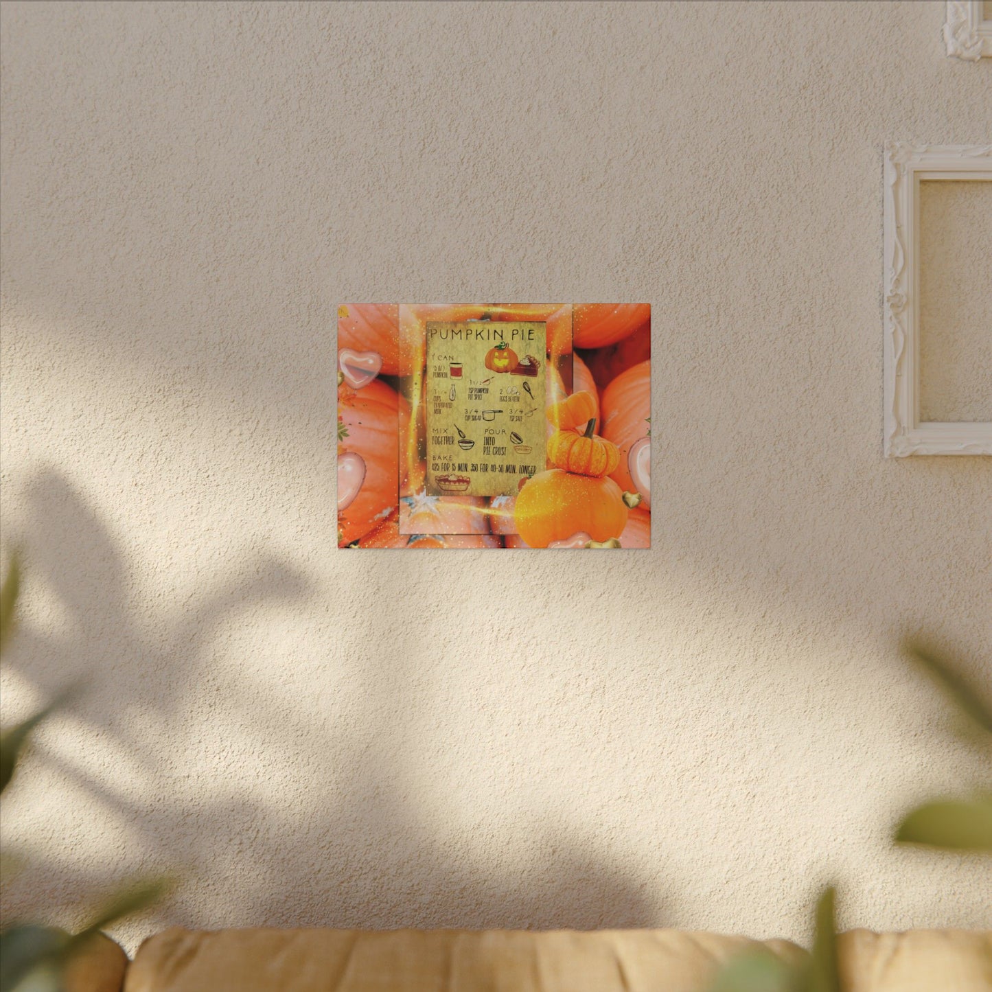 Pumpkin Pie Recipe Canvas Art